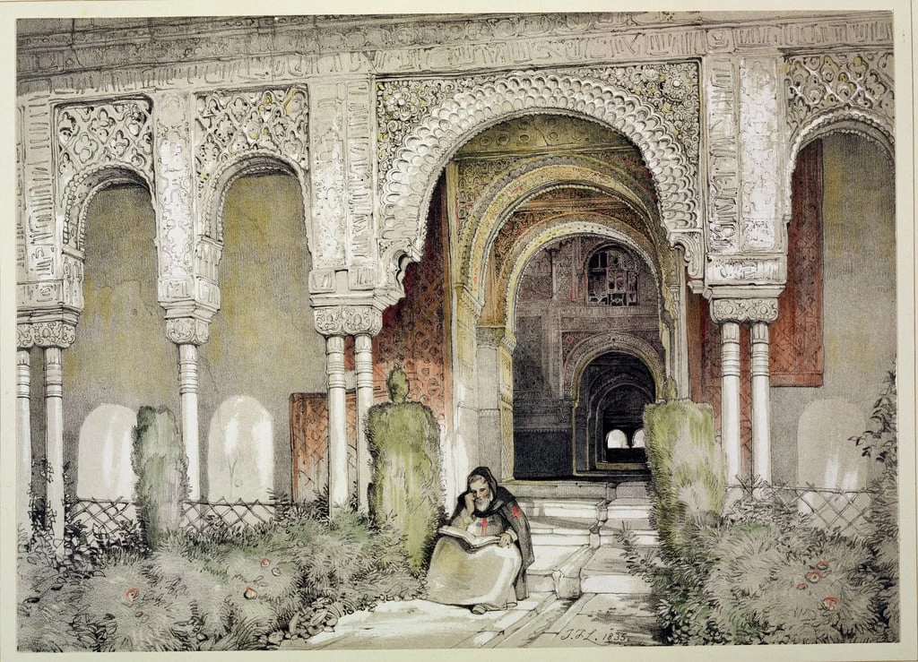 Ingresso alla Sala delle Due Sorelle (Sala de las dos Hermanas), da Schizzi e disegni dell'Alhambra, 1835